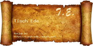 Tisch Ede névjegykártya